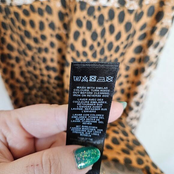 Asos Tie Back Linen Maxi Dress in Leopard Print Women's 6 Casual Weekend - Picture 9 of 12